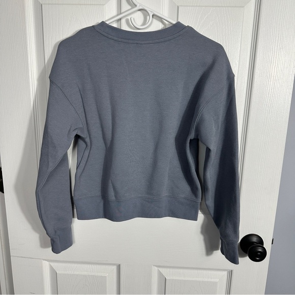 Uniqlo crop sweatshirt, blue/gray, size XS, spring, crew neck, tween - Picture 8 of 8